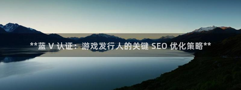 新宝gg登录不上去了了：**蓝 V 认证：游戏发行人的关键 SEO 优化策略**