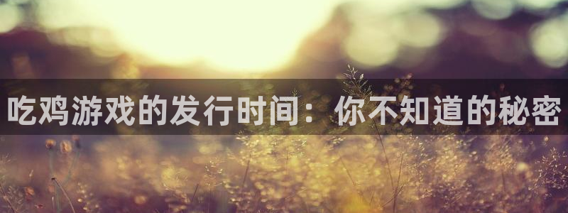 新宝测速gg：吃鸡游戏的发行时间：你不知道的秘密